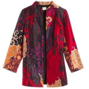 NWT Chico's Holiday Splendor Print Jacket Top Size Small